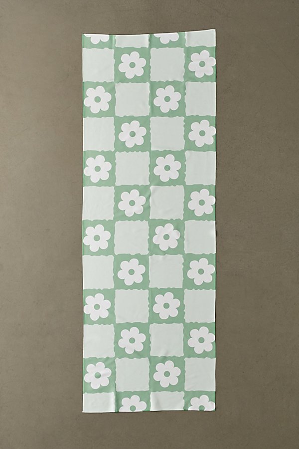 Deny Designs Retro Flower Checker By Thespacehouse For Deny Yoga Towel In Green At Urban Outfitters