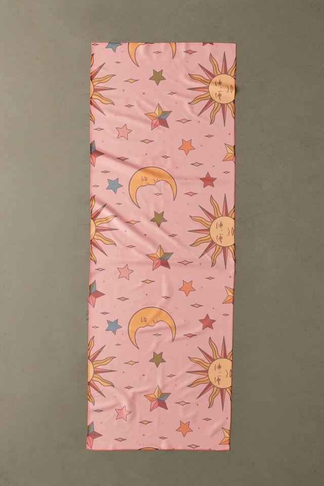 Folk Moon and Star Print By Doodle By Meg For Deny Yoga Towel #1