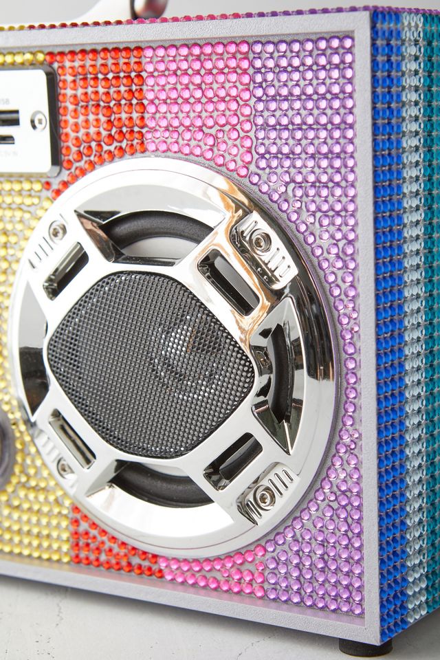 Wireless Express Rhinestone Bling Boombox With LED Speakers #3