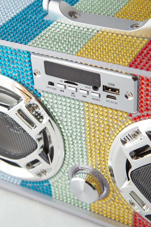 Wireless Express Rhinestone Bling Boombox With LED Speakers #4