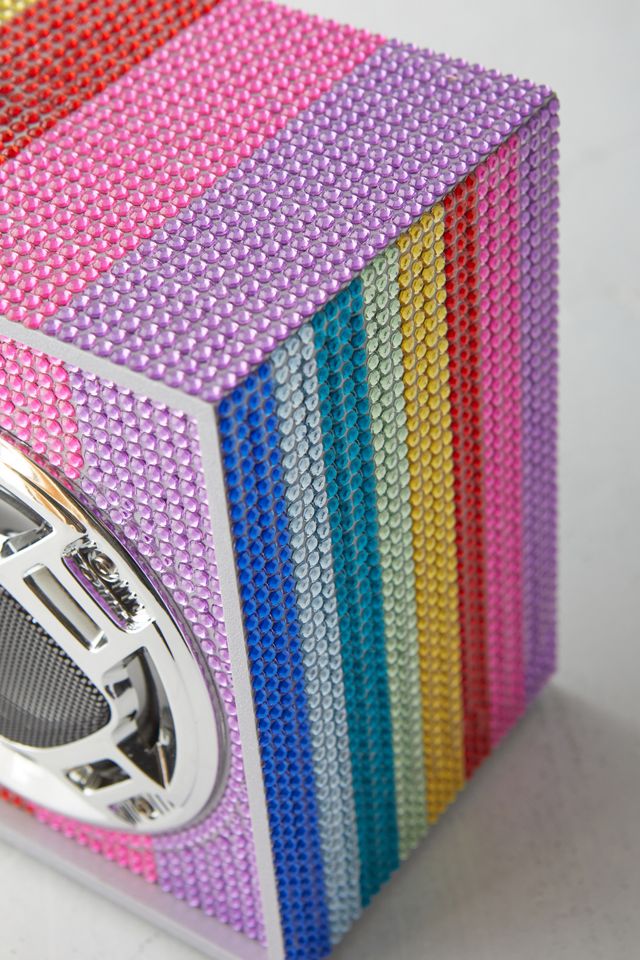 Wireless Express Rhinestone Bling Boombox With LED Speakers #5
