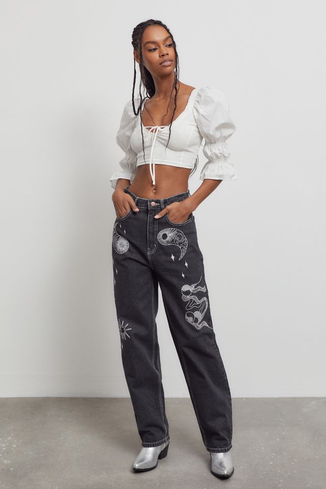 BDG Petite High-Waisted Baggy Jean — New Indigo