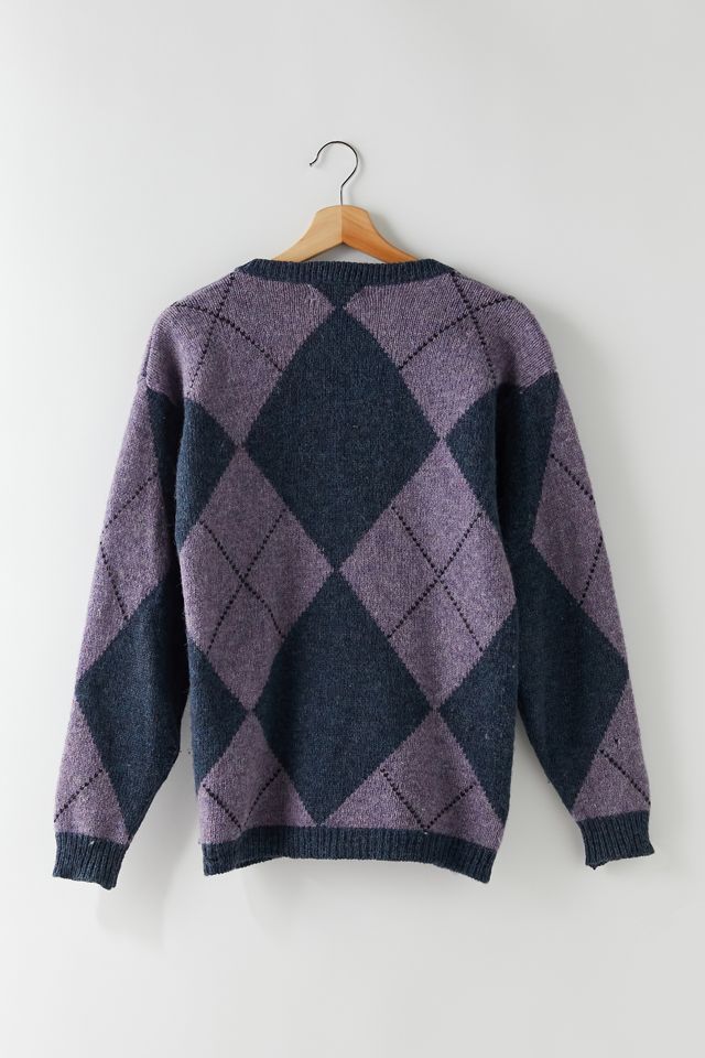 Umgee Full Size Argyle Pattern V-Neck Button Front Cardigan Plus Size main image 1