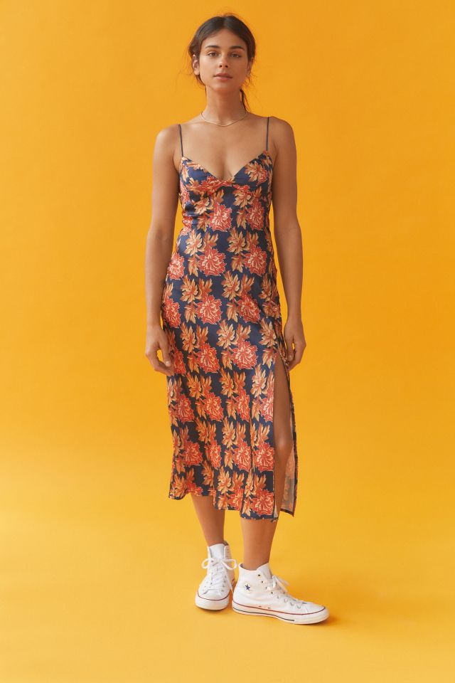 Urban outfitters orange floral hot sale dress