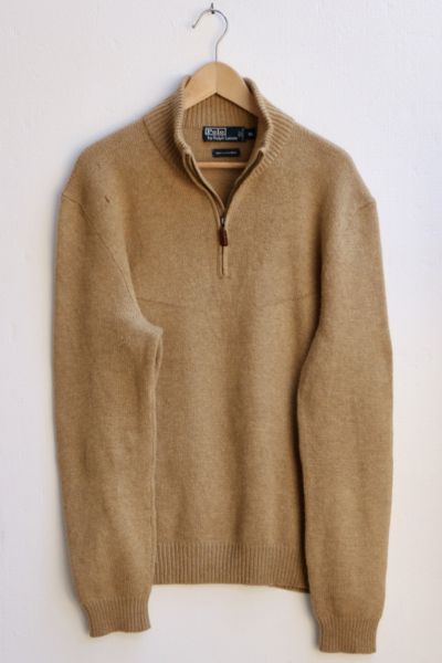 Vintage Polo Ralph Lauren Quarter Zip Wool Italian Lambswool Sweater Urban Outfitters