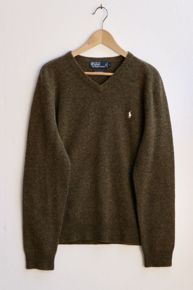 Vintage Polo Ralph Lauren V-neck Italian Lambswool Sweater | Urban ...