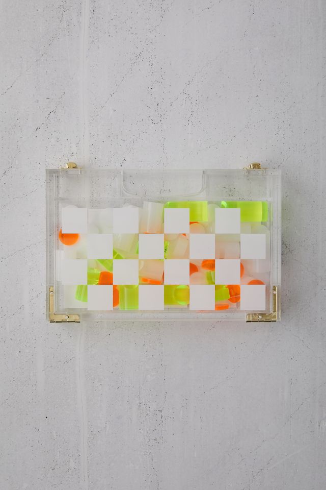 Sunnylife Chess & Checkers Lucite Travel Game #4