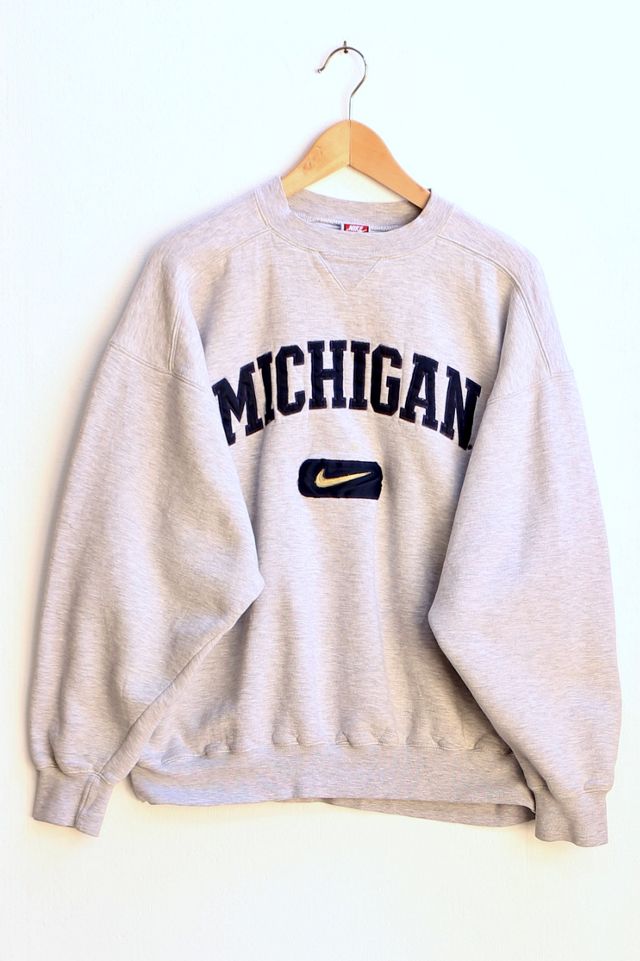 Vintage Nike University of Michigan Applique Crew Neck Sweatshirt | Outfitters