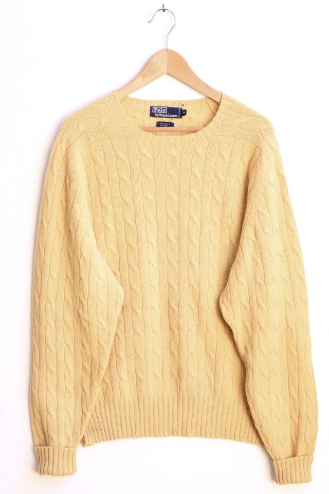 Vintage Polo Ralph Lauren Crew Neck Wool Alpaca Cable Knit Sweater Made in  Hong Kong | Urban Outfitters