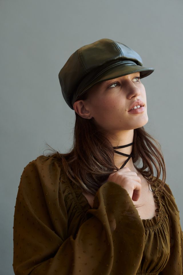 Frankie Faux Leather Cabbie Hat | Urban Outfitters
