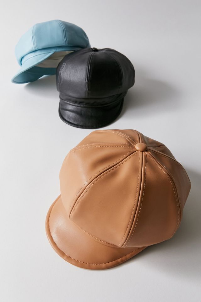 Frankie Faux Leather Cabbie Hat #1