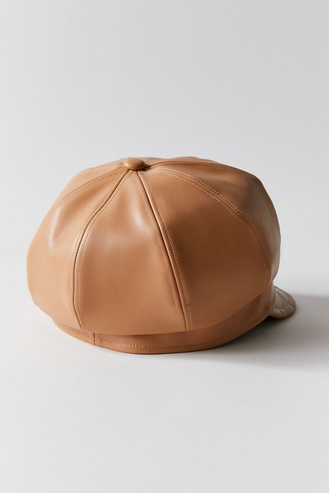 Frankie Faux Leather Cabbie Hat #3