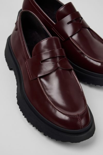 Camper Walden Twins Mismatched Penny Loafer In Burgundy