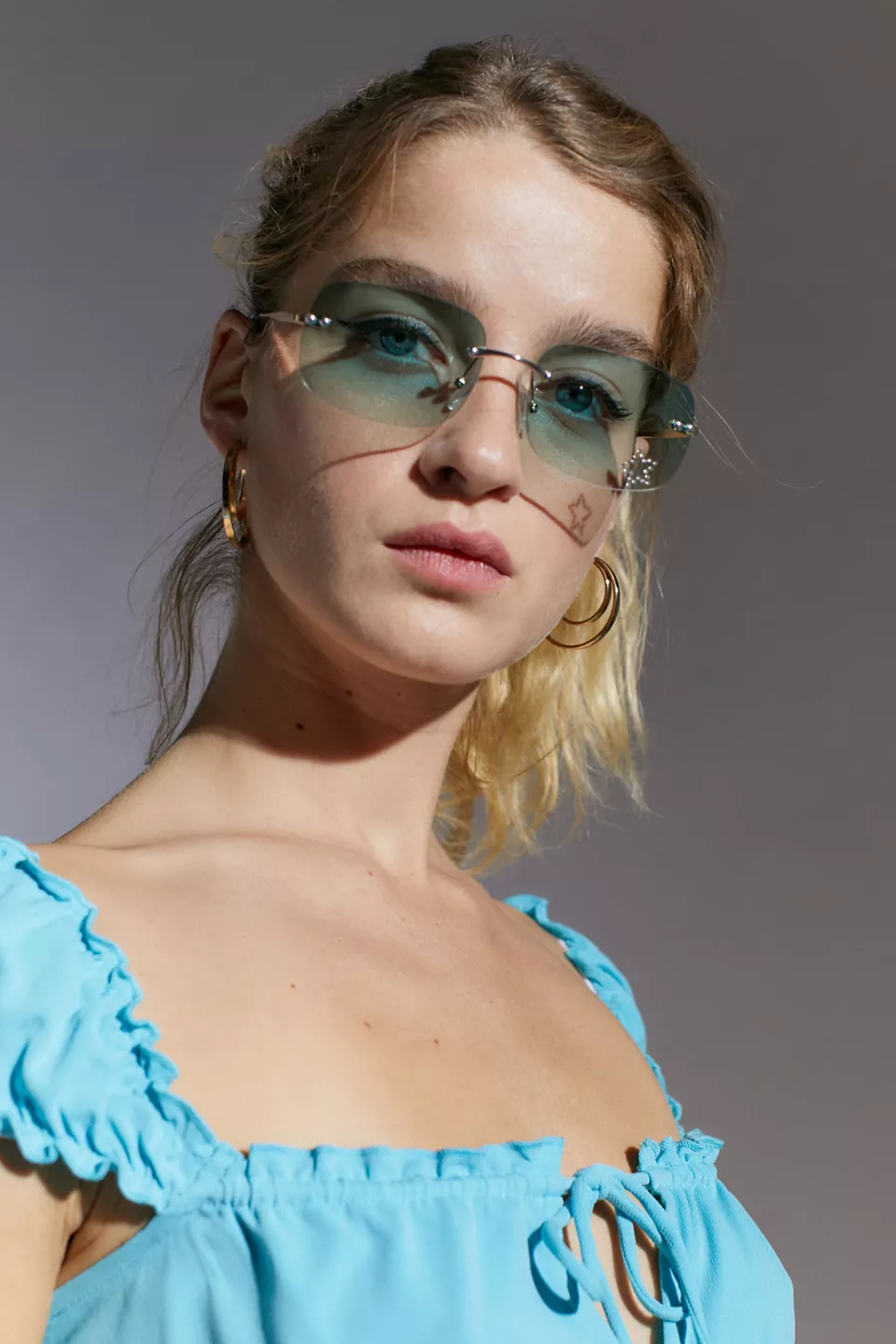 urbanoutfitters.com | Amber Rimless Rectangle Sunglasses