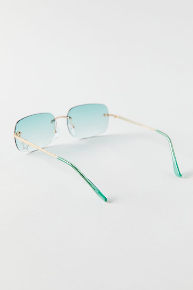 Amber Rimless Rectangle Sunglasses #2