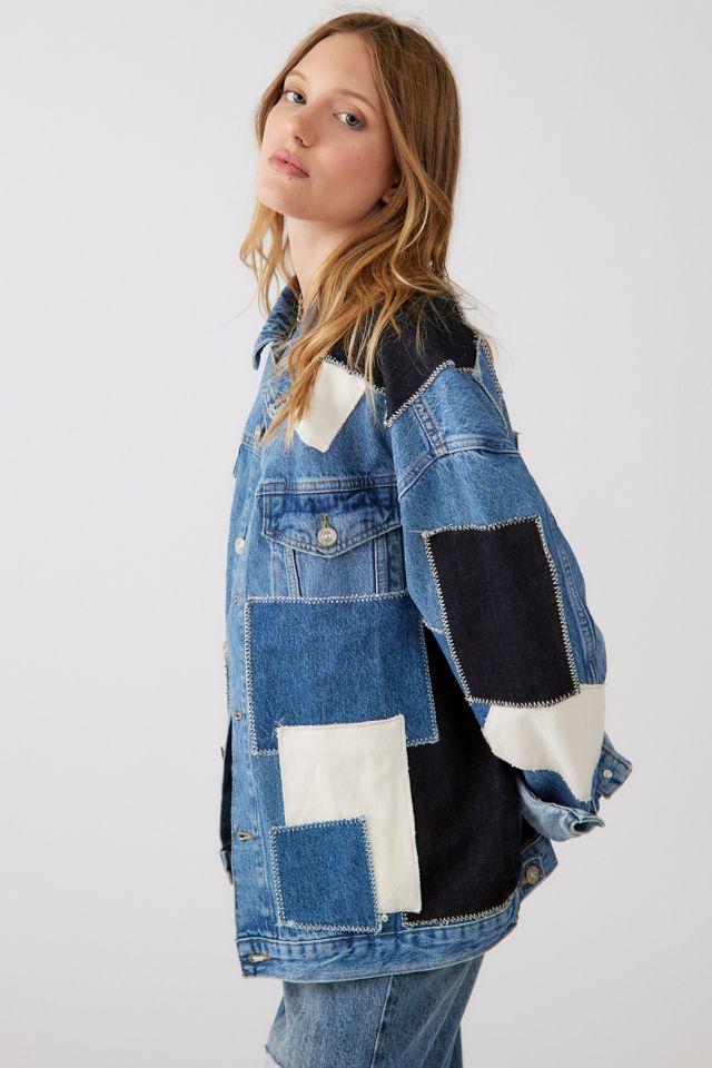 BDG Patchwork Denim Trucker Jacket #1