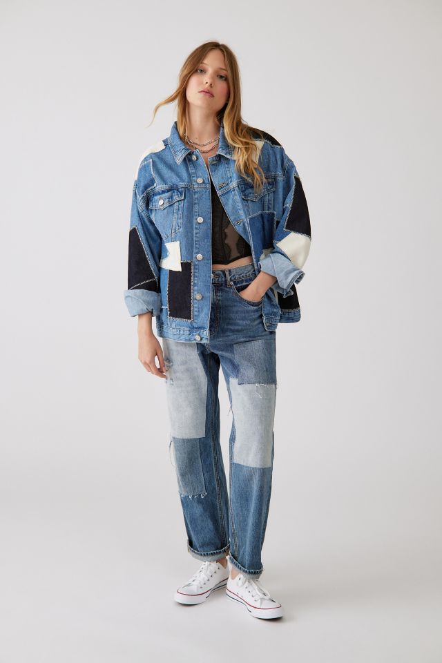 BDG Patchwork Denim Trucker Jacket #3
