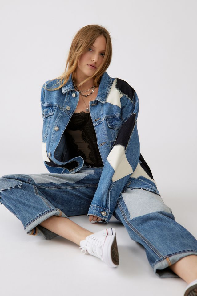 BDG Patchwork Denim Trucker Jacket #4