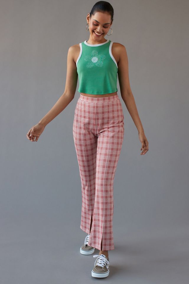 Urban Renewal Remnants Plaid Front Slit Pant