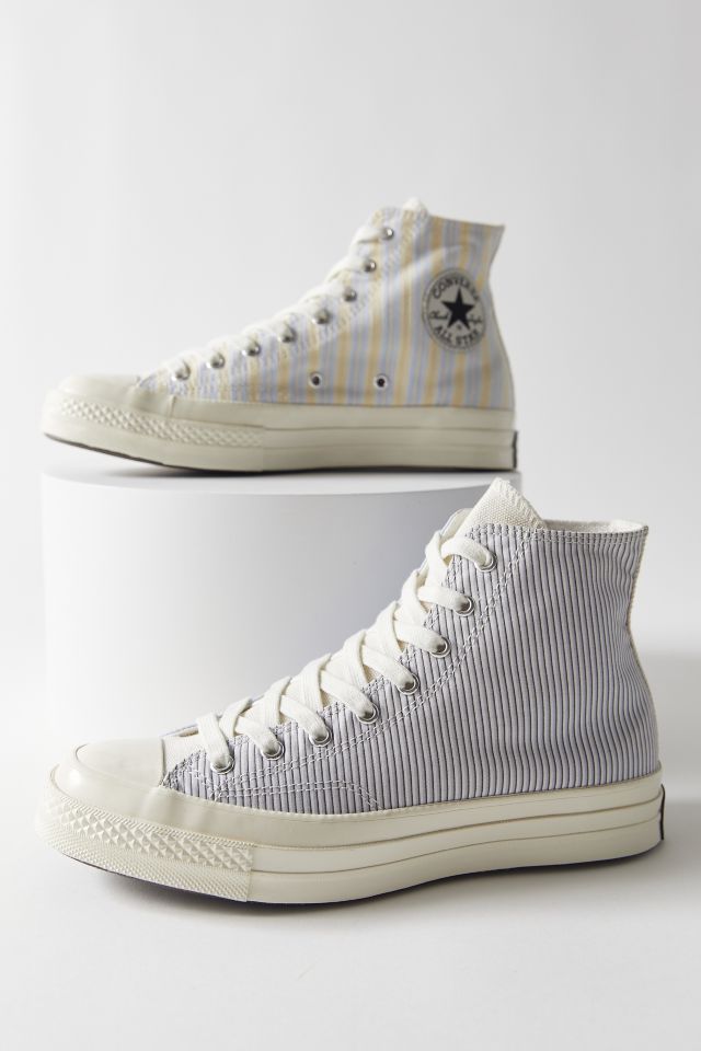 Striped converse best sale high top