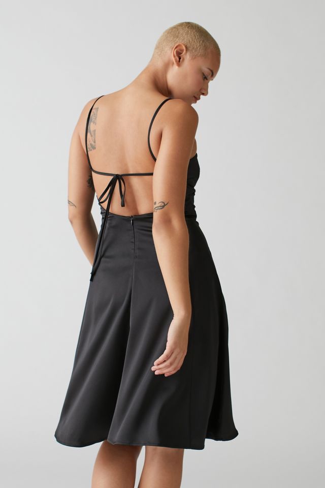 UO Hunter Satin Open-Back Midi Dress #1