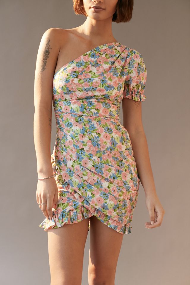 Kiss The Sky One Shoulder Mini Dress | Urban Outfitters