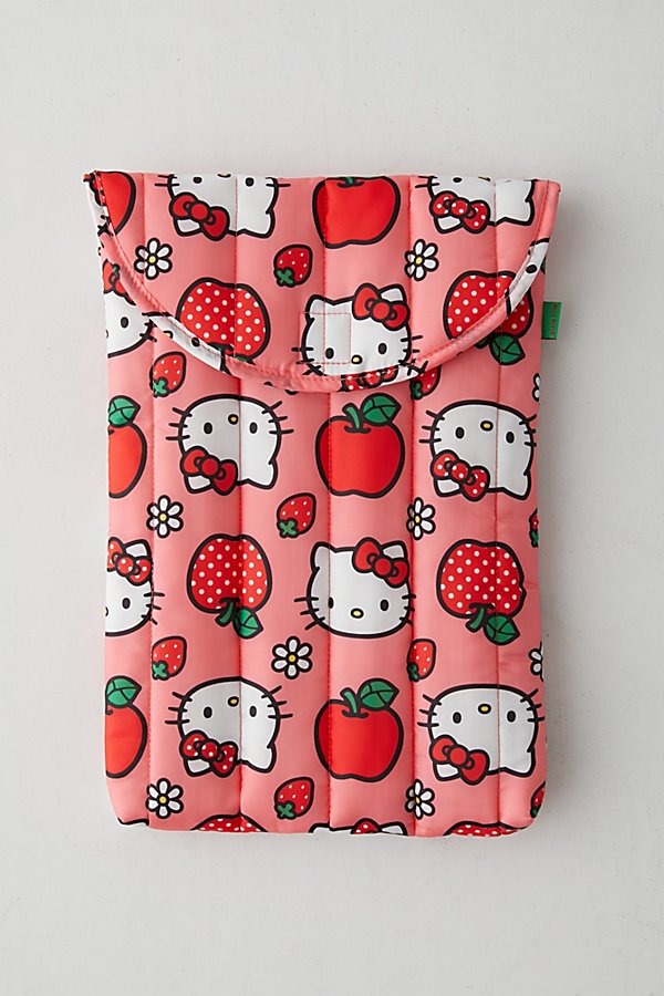 Baggu Puffy 16" Recycled Laptop Sleeve In Hello Kitty Apple At Urban Outfitters In Bright Red