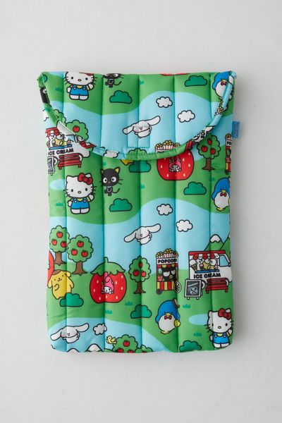 Baggu Puffy 16" Recycled Laptop Sleeve In Hello Kitty And Friends Scene At Urban Outfitters In Green Blue