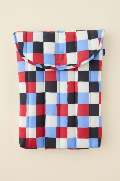 Baggu Puffy 16" Recycled Laptop Sleeve In Painted Check At Urban Outfitters