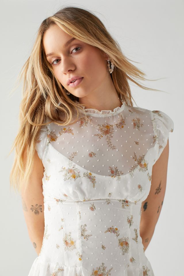UO Arabella Floral Chiffon Midi Dress #2
