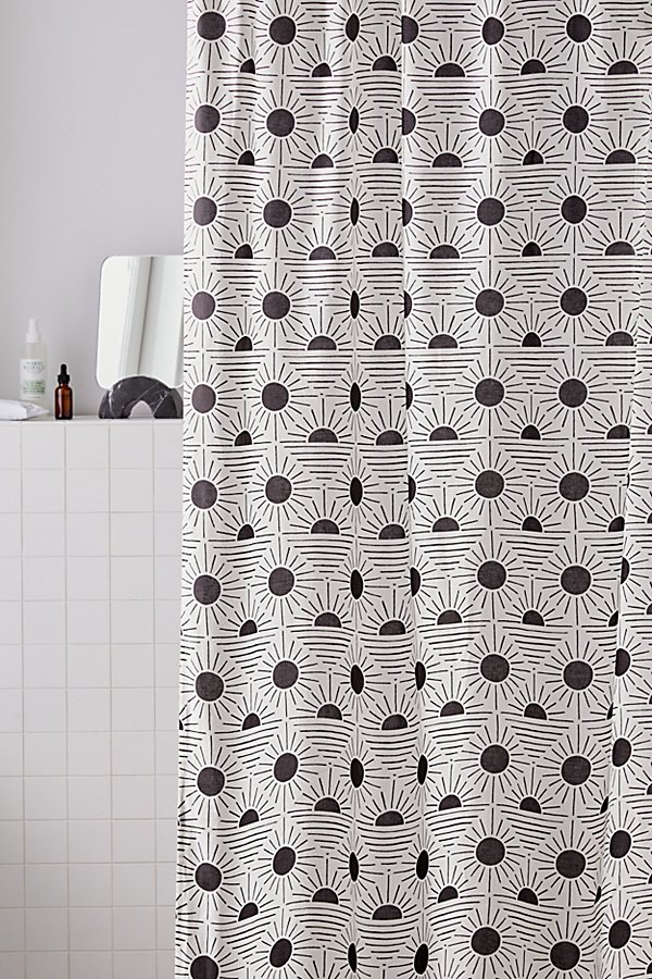 Urban Outfitters Geo Sun Shower Curtain In Black + White