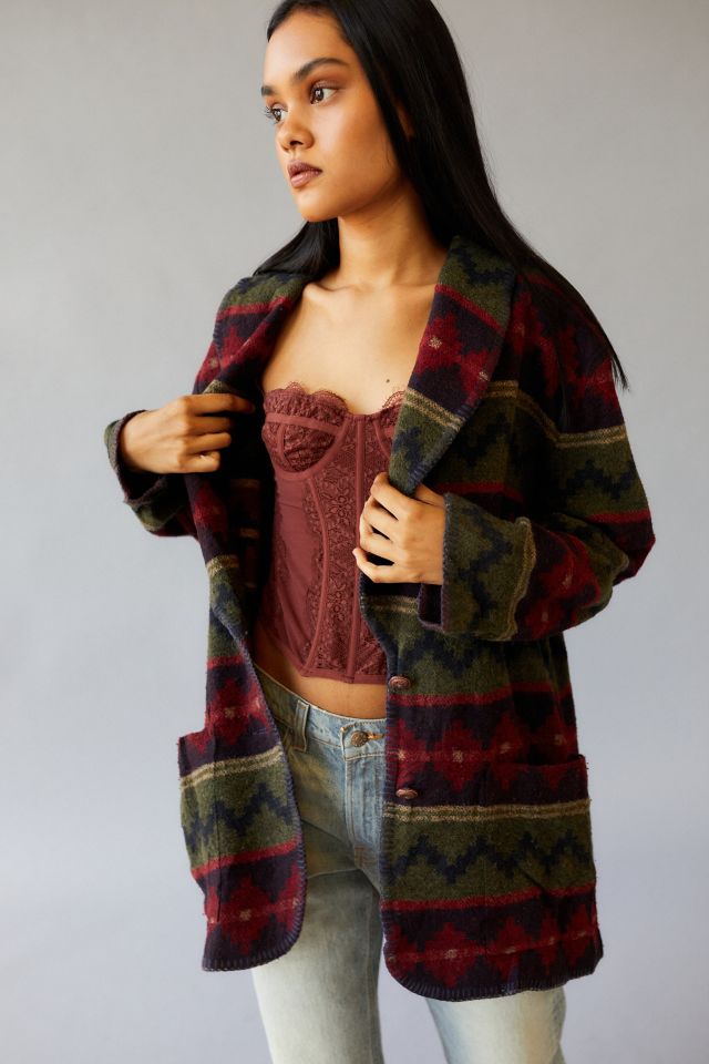 Urban Renewal Vintage Southwest Print Button-Down Blazer #4