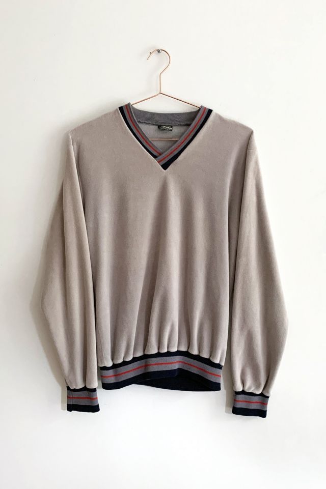 Velour v deals neck sweater