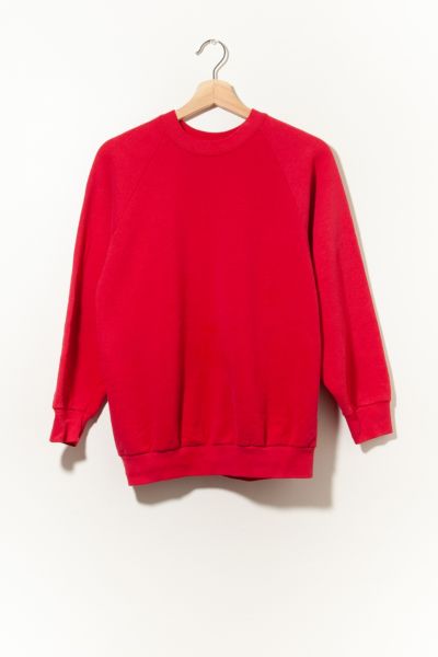 Vintage 1980s Red Raglan Crewneck Sweatshirt Made in USA | Urban Outfitters