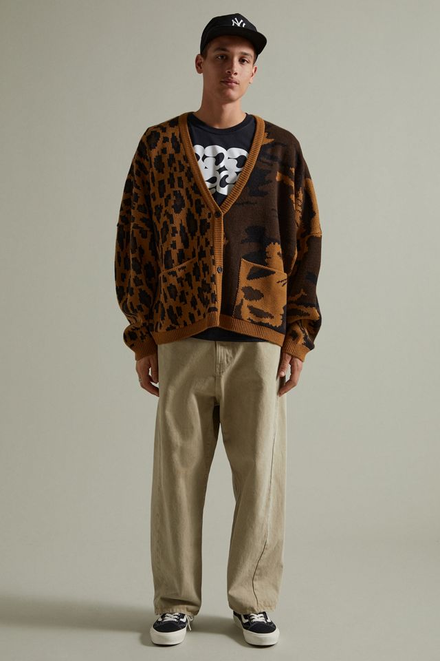 AJOBYAJO Leopard Camo Blocked Cardigan | Urban Outfitters