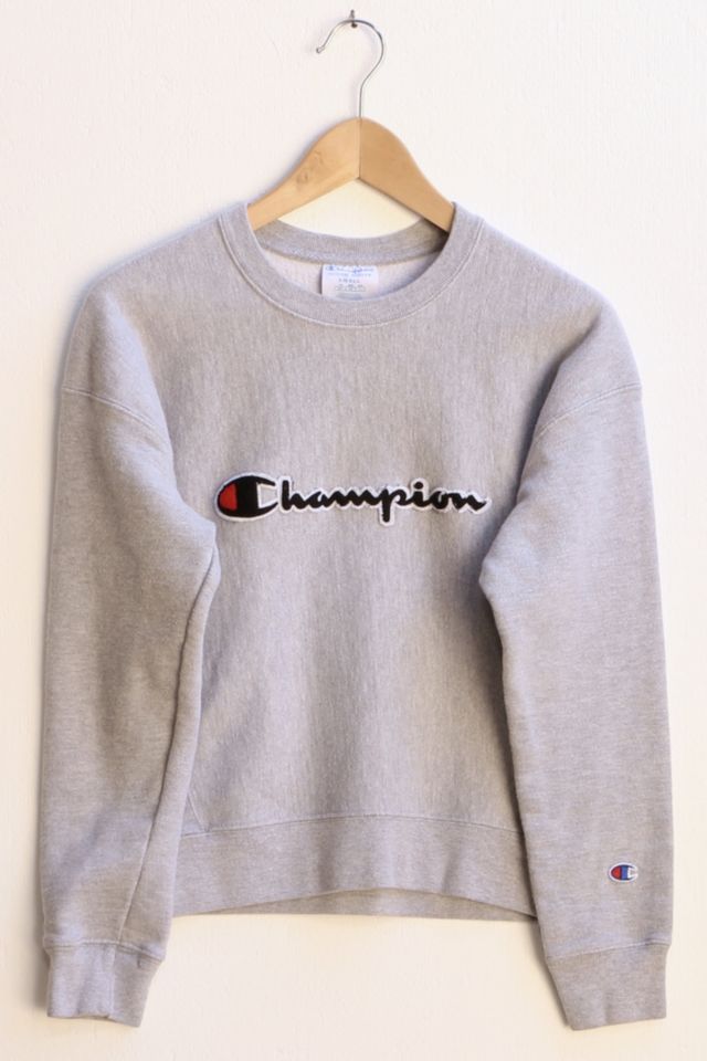 Vintage Champion Reverse Weave Felt Applique Brand Sweatshirt