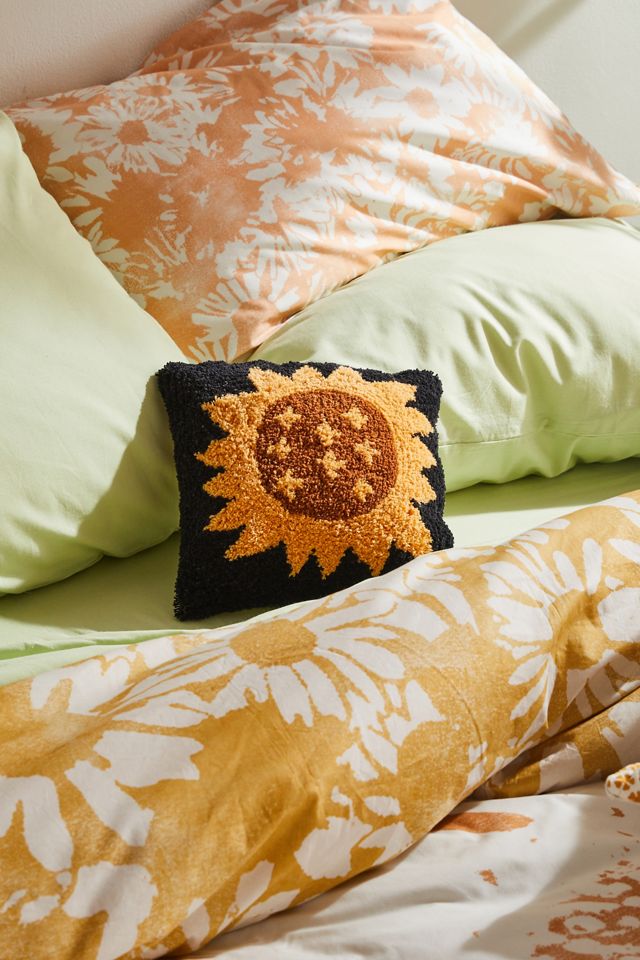 Sunflower Mini Tufted Throw Pillow Urban Outfitters