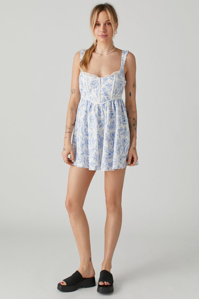 For Love & Lemons Maisie Linen Floral Mini Dress #2