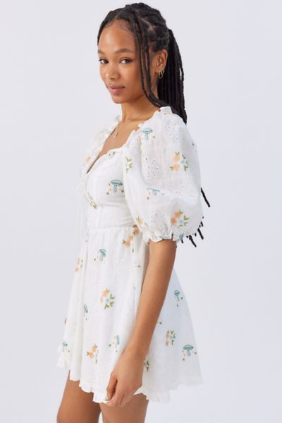 For Love & Lemons Ylanda Eyelet Floral Mini Dress
