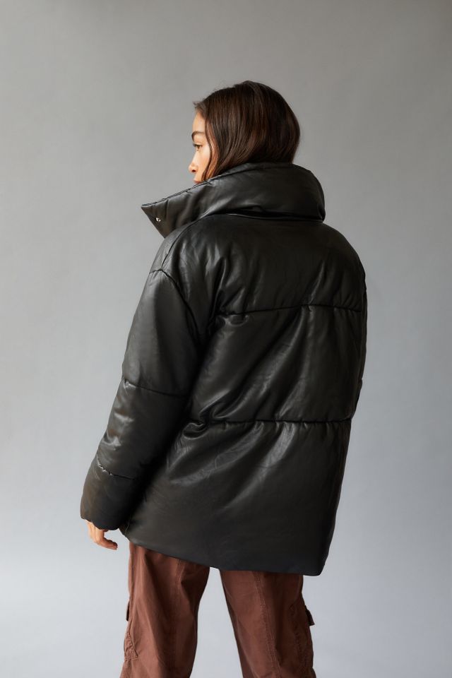 NWT Urban Outfitters oversized faux leather puffer retailer coat