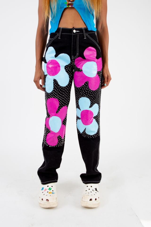 Zig Zag Dark Flower Pants | Urban Outfitters