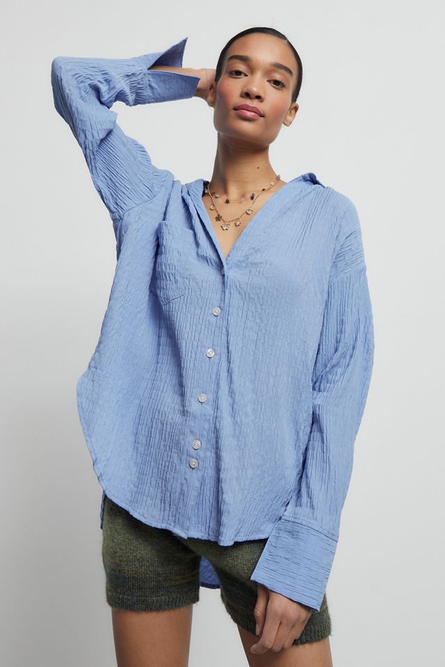UO Winnie Twist-Back Button-Down Shirt | Urban Outfitters