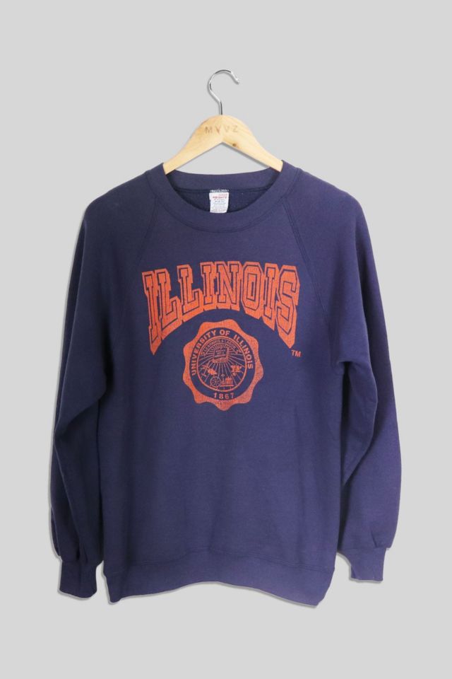 Vintage University Of Illinois Crewneck Sweatshirt Urban Outfitters