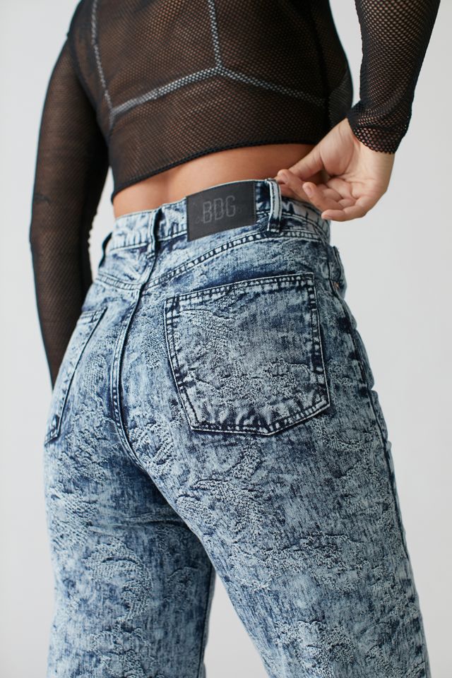 BDG High-Waisted Baggy Jean — Printed Acid Wash #1
