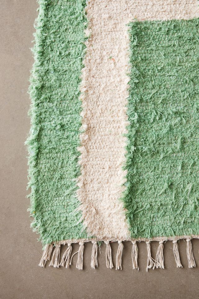 Abstract Woven Shag Rag Rug #3