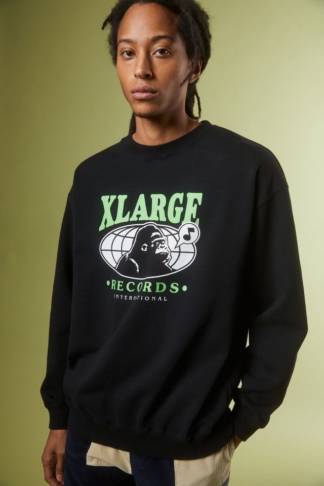 トップス XLARGE RECORDS CREWNECK SWEAT XLARGE Records Logo Crew Neck Sweatshirt | Urban Outfitters