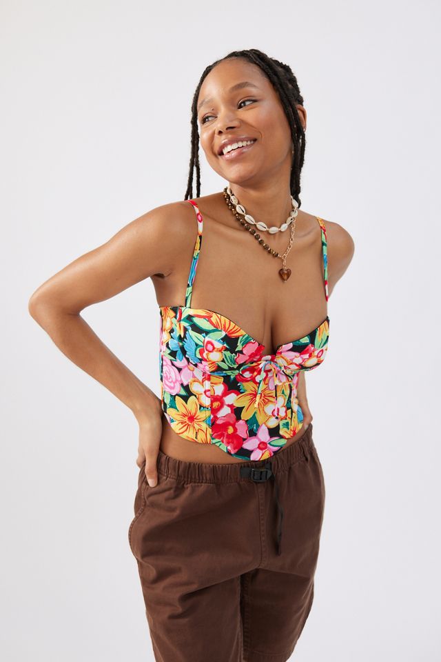 For Love & Lemons Mallory Floral Bustier Top | Urban Outfitters Canada