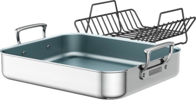 Stainless Steel Ceramic Nonstick Roasting Pan with Rack