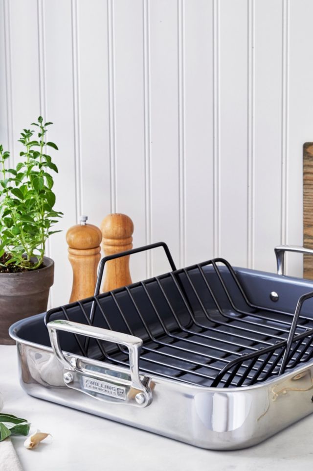 Stainless Steel Ceramic Nonstick Roasting Pan with Rack