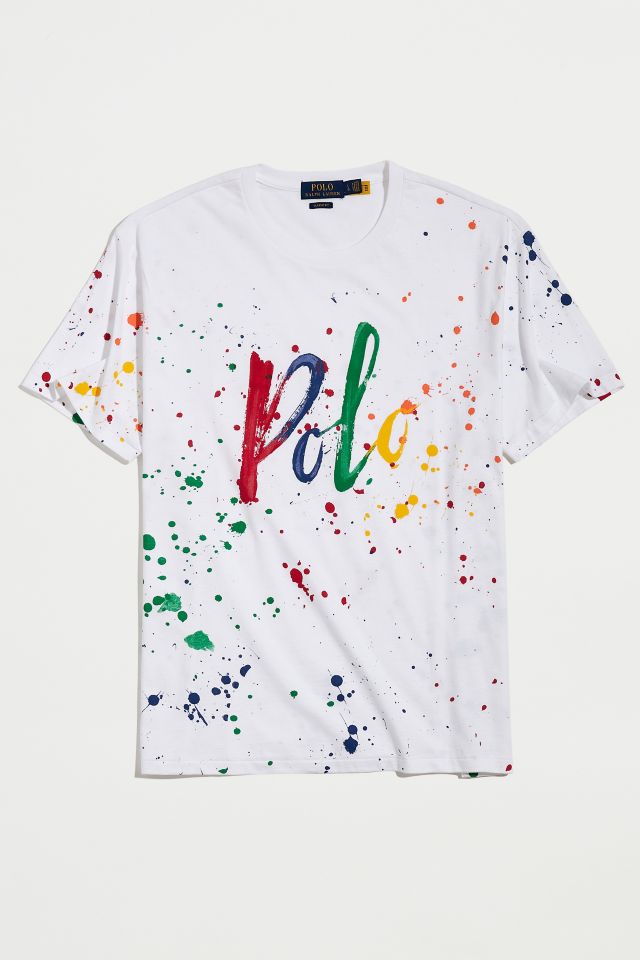 Polo Ralph Lauren Paint Splatter Logo Tee | Urban Outfitters